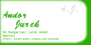 andor jurek business card